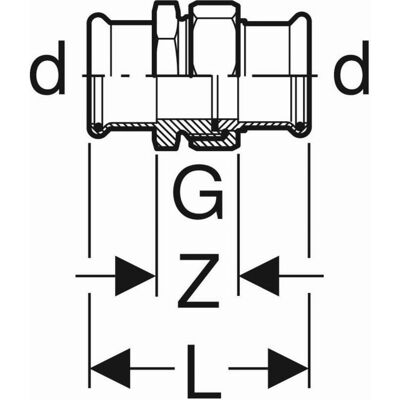 Geberit Mapress Acero Racor, Dn 20, 25322 Geberit Mapress Acero Racor, Dn 20, 25322