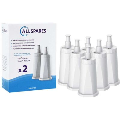 Allspares - Filtro De Agua (6 Unidades) Compatible Con Cafeteras Sage, Filtro De Repuesto Para Claro Swiss Ses008 / Bes008 Allspares - Filtro De Agua (6 Unidades) Compatible Con Cafeteras Sage, Filtro De Repuesto Para Claro Swiss Ses008 / Bes008