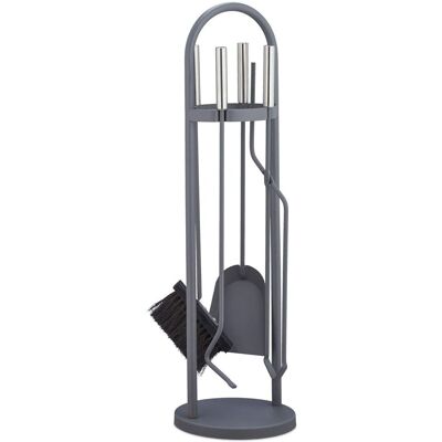 HELLOSHOP26 Juego De Herramientas Para Chimenea De 5 Piezas Con Accesorios: Pala Cepillo Pinzas Soporte Atizador Gris 130002447 HELLOSHOP26 Juego De Herramientas Para Chimenea De 5 Piezas Con Accesorios: Pala Cepillo Pinzas Soporte Atizador Gris 130002447