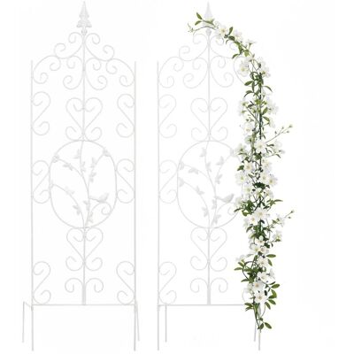 Relaxdays Set De 2 Enrejados 116 X 35 Cm, Para Trepadoras, Metal, Hiedra, Rosas, Independiente, Blanco Relaxdays Set De 2 Enrejados 116 X 35 Cm, Para Trepadoras, Metal, Hiedra, Rosas, Independiente, Blanco