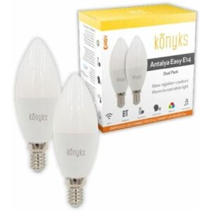 Konyks - 2 Bombillas Led Antalya Easy E14 - Wifi + Bt - 5 W - 350 Lúmenes - Colores + Blanco - Compatible Con Alexa / Google Home Konyks - 2 Bombillas Led Antalya Easy E14 - Wifi + Bt - 5 W - 350 Lúmenes - Colores + Blanco - Compatible Con Alexa / Google Home
