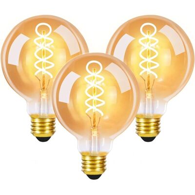 Gbly - 3 Piezas E27 Bombillas Led - G80 Lámpara Vintage, Edison Bombilla 2700k 4w, Blanco Cálido Filamento Lámpara Incandescente, Retro Bombilla De Cristal Antiguo, Ahorro De Energía Lámpara De Hotel Gbly - 3 Piezas E27 Bombillas Led - G80 Lámpara Vintage, Edison Bombilla 2700k 4w, Blanco Cálido Filamento Lámpara Incandescente, Retro Bombilla De Cristal Antiguo, Ahorro De Energía Lámpara De Hotel