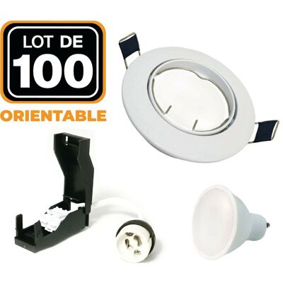 Europalamp - 100 Focos Empotrados Blancos Con Gu10 Led 5w Eqv. 40w Blanco Cálido 3000k Europalamp - 100 Focos Empotrados Blancos Con Gu10 Led 5w Eqv. 40w Blanco Cálido 3000k