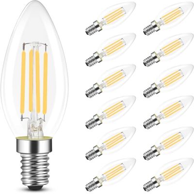 Gbly - Ampoule Led E14 Blanc Chaud Lot De 12 Ampoules 4w Remplacement Lampe 40w Ampoule Blanc Chaud 2700k Sans Scintillement Lampe À Économie D'Énergie,non Intensité Dimmable Gbly - Ampoule Led E14 Blanc Chaud Lot De 12 Ampoules 4w Remplacement Lampe 40w Ampoule Blanc Chaud 2700k Sans Scintillement Lampe À Économie D'Énergie,non Intensité Dimmable