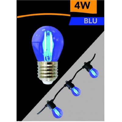 Trade Shop Traesio - Trade Shop - Lampadina Led G45 Attacco E27 4 W A Globo A Filamento Luce Colorata Blu G45a-tb - Trade Shop Traesio - Trade Shop - Lampadina Led G45 Attacco E27 4 W A Globo A Filamento Luce Colorata Blu G45a-tb -