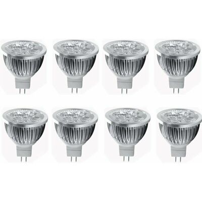 NICEONE Ampoule Led Mr16 4w 12v Spot Led 4w, Adapté Aux Éclairages Paysagers, Culot Mr16 Gu5.3, 12v, 4w (équivalent Halogène 35w), Blanc Chaud 3000k, 8 Packs NICEONE Ampoule Led Mr16 4w 12v Spot Led 4w, Adapté Aux Éclairages Paysagers, Culot Mr16 Gu5.3, 12v, 4w (équivalent Halogène 35w), Blanc Chaud 3000k, 8 Packs