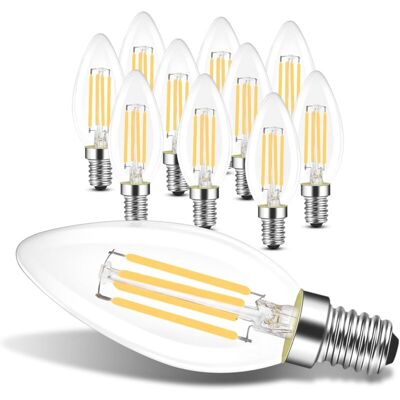 Gbly - 10 Piezas Bombillas Led E14: Bombillas Vela 4w 2700k, Filamento Retro Edison C35, Ahorro De Energía Iluminación Vintage De Cristal, Luz Cálida - No Regulable Gbly - 10 Piezas Bombillas Led E14: Bombillas Vela 4w 2700k, Filamento Retro Edison C35, Ahorro De Energía Iluminación Vintage De Cristal, Luz Cálida - No Regulable