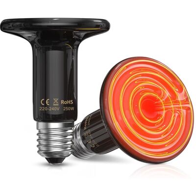 OEM Lámpara De Calor De Cerámica Para Polluelos De 250 W, Bombilla De Calor Para Tortugas Sin Luz, Lámpara De Calor Para Terrario De Reptiles Para Dragones Barbudos, Lagartos Y Polluelos, Paquete De 2 [cl OEM Lámpara De Calor De Cerámica Para Polluelos De 250 W, Bombilla De Calor Para Tortugas Sin Luz, Lámpara De Calor Para Terrario De Reptiles Para Dragones Barbudos, Lagartos Y Polluelos, Paquete De 2 [cl