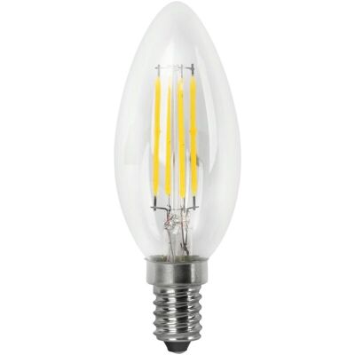 Alfa - Bombilla Led Filamento Vela Clara E14 4w Cálida Matel Alfa - Bombilla Led Filamento Vela Clara E14 4w Cálida Matel