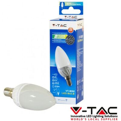 V-tac VT-1818 Bombilla LED de vela - Ahorro de energía, haz de 200°, 320 lúmenes V-tac VT-1818 Bombilla LED de vela - Ahorro de energía, haz de 200°, 320 lúmenes