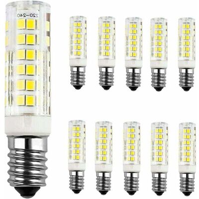 Jalleria - Paquete De 10 Bombillas Led E14 De 9 W, Blanco Frío 6000 K, Equivalente A Bombillas Incandescentes De 60 W, Ca 220-240 V, 680 Lm, Ángulo De Haz De 360°, No Regulables. Jalleria - Paquete De 10 Bombillas Led E14 De 9 W, Blanco Frío 6000 K, Equivalente A Bombillas Incandescentes De 60 W, Ca 220-240 V, 680 Lm, Ángulo De Haz De 360°, No Regulables.