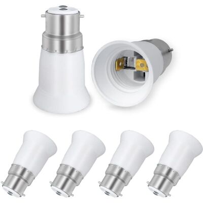 ZVD Adaptador De Casquillo B22 A E27 De 6 Piezas, Convertidor De Bayoneta A Rosca, Para Bombillas Led Y Halógenas, Para Uso Doméstico. ZVD Adaptador De Casquillo B22 A E27 De 6 Piezas, Convertidor De Bayoneta A Rosca, Para Bombillas Led Y Halógenas, Para Uso Doméstico.