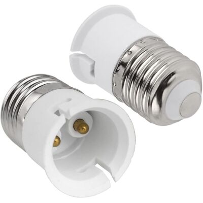 ZVD Juego De 2 Adaptadores E27 A B22, Convertidor De Casquillo De Bayoneta, Máx. 60w, 0-250v, Para Bombillas Led ZVD Juego De 2 Adaptadores E27 A B22, Convertidor De Casquillo De Bayoneta, Máx. 60w, 0-250v, Para Bombillas Led
