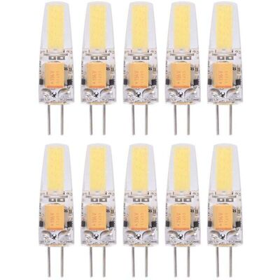 DPZO Paquete De 10 Bombillas Led G4 Cob No Regulables De 12-24 V Ca/cc Encapsuladas En Silicona (blanco Cálido). DPZO Paquete De 10 Bombillas Led G4 Cob No Regulables De 12-24 V Ca/cc Encapsuladas En Silicona (blanco Cálido).