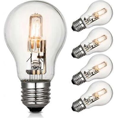 LIIYIELA Bombilla Halógena Regulable E27 De 42 W, Casquillo Edison, Luz Blanca Cálida 2700 K, Bombillas De Bajo Consumo, Paquete De 6 LIIYIELA Bombilla Halógena Regulable E27 De 42 W, Casquillo Edison, Luz Blanca Cálida 2700 K, Bombillas De Bajo Consumo, Paquete De 6