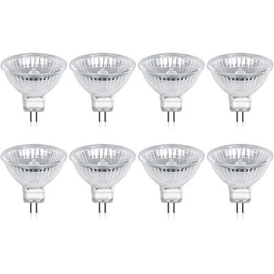 Zvd - Bombilla Halógena Gu5.3 Mr16 De 35 W Y 12 V, Luz Blanca Cálida De 2800 K, Regulable, Cubierta De Vidrio (paquete De 8) Zvd - Bombilla Halógena Gu5.3 Mr16 De 35 W Y 12 V, Luz Blanca Cálida De 2800 K, Regulable, Cubierta De Vidrio (paquete De 8)
