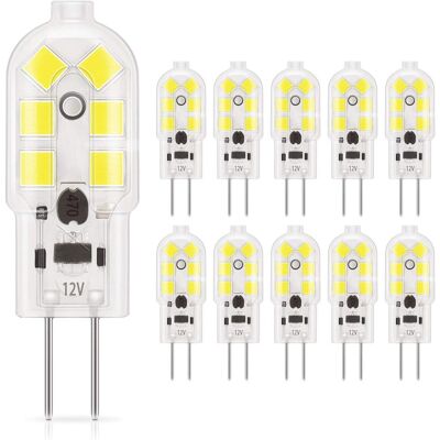 DPZO Bombilla Led G4 De 1,5 W, 180 Lm, Ca/cc 12 V, Equivalente A Halógeno De 20 W, Luz Diurna 6000 K, Paquete De 10 DPZO Bombilla Led G4 De 1,5 W, 180 Lm, Ca/cc 12 V, Equivalente A Halógeno De 20 W, Luz Diurna 6000 K, Paquete De 10