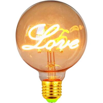 JUSCH Bombilla Led G95 4w Regulable 2000k 220-240v Love Edison Bombilla Decorativa E27 JUSCH Bombilla Led G95 4w Regulable 2000k 220-240v Love Edison Bombilla Decorativa E27