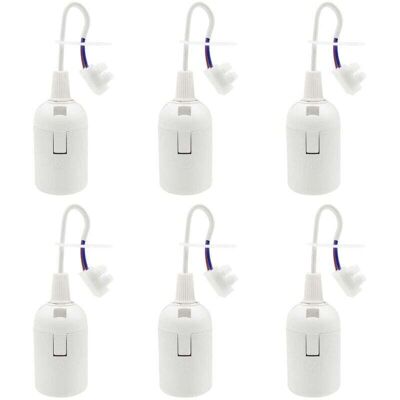 LIIYIELA Portalámparas E27 De 4 A Y 250 V Para Obras De Construcción, Bombillas Incandescentes, Led O Industriales (máx. 60 W/blanco). LIIYIELA Portalámparas E27 De 4 A Y 250 V Para Obras De Construcción, Bombillas Incandescentes, Led O Industriales (máx. 60 W/blanco).