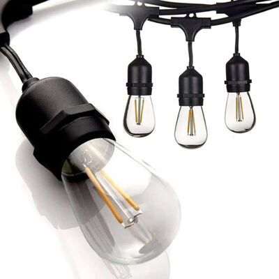 OEM Guirnalda De Luces Para Jardín De 10 M + 10 Bombillas Led E27 OEM Guirnalda De Luces Para Jardín De 10 M + 10 Bombillas Led E27