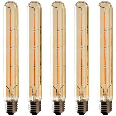 OEM Paquete De 5 Bombillas Led Edison T225 De Filamento, Base E27, 6w, Blanco Cálido 2700k, Cristal Ámbar, Tubo Largo Decorativo OEM Paquete De 5 Bombillas Led Edison T225 De Filamento, Base E27, 6w, Blanco Cálido 2700k, Cristal Ámbar, Tubo Largo Decorativo