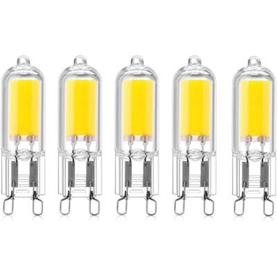 DPZO 5 Cápsulas Led Cob De 2w Con Base G9, 220v, 200 Lúmenes, Equivalentes A Bombillas Halógenas De 10w-20w, Para Lámparas De Araña, De Escritorio Y Apliques De Pared, Luz Blanca Cálida De 3000k [clase Ene DPZO 5 Cápsulas Led Cob De 2w Con Base G9, 220v, 200 Lúmenes, Equivalentes A Bombillas Halógenas De 10w-20w, Para Lámparas De Araña, De Escritorio Y Apliques De Pared, Luz Blanca Cálida De 3000k [clase Ene