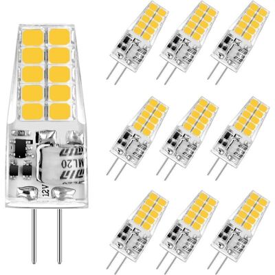 OEM Bombilla Led G4 De 3,5 W, Luz Blanca Cálida 3000 K, 350 Lm, Equivalente A Lámparas Halógenas De 20 W/35 W, 12 V Ca/cc, Sin Parpadeo, No Regulable, Ángulo De Haz De 360°, 10 Unidades - Crezuo OEM Bombilla Led G4 De 3,5 W, Luz Blanca Cálida 3000 K, 350 Lm, Equivalente A Lámparas Halógenas De 20 W/35 W, 12 V Ca/cc, Sin Parpadeo, No Regulable, Ángulo De Haz De 360°, 10 Unidades - Crezuo