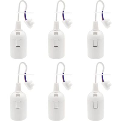 ENLENK 6 Piezas De Portalámparas E27, Soporte De Bombilla 4a 250v, Portalámparas Para Obra Para Bombillas Incandescentes Y Led O Industriales (máx. 60w/blanco) ENLENK 6 Piezas De Portalámparas E27, Soporte De Bombilla 4a 250v, Portalámparas Para Obra Para Bombillas Incandescentes Y Led O Industriales (máx. 60w/blanco)