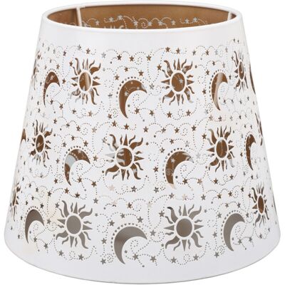 OEM Pantalla De Lámpara De Hierro Con Motivo De Sol, Luna Y Estrellas, Tallada En Hueco, Para Bombillas E27 Y E26 -crezuo OEM Pantalla De Lámpara De Hierro Con Motivo De Sol, Luna Y Estrellas, Tallada En Hueco, Para Bombillas E27 Y E26 -crezuo