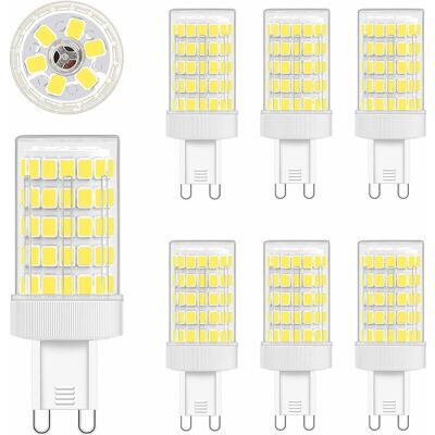 TINOR Bombilla Led G9, Blanco Frío, 10 W, 6000 K, Equivalente A Una Bombilla Incandescente De 80 W, 900 Lm, Ca 220 V, Ángulo De Haz Amplio De 360°, 86 X 2835 Smd, No Regulable, Paquete De 6 TINOR Bombilla Led G9, Blanco Frío, 10 W, 6000 K, Equivalente A Una Bombilla Incandescente De 80 W, 900 Lm, Ca 220 V, Ángulo De Haz Amplio De 360°, 86 X 2835 Smd, No Regulable, Paquete De 6