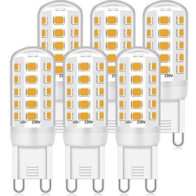 OEM Paquete De 6 Bombillas Led G9 De 3w, 350lm, Equivalentes A Halógenas De 40w, Blanco Frío 6000k, 220-240v, Cri 82, No Regulables, De Bajo Consumo, Base Cerámica, Base G9 Estándar. OEM Paquete De 6 Bombillas Led G9 De 3w, 350lm, Equivalentes A Halógenas De 40w, Blanco Frío 6000k, 220-240v, Cri 82, No Regulables, De Bajo Consumo, Base Cerámica, Base G9 Estándar.