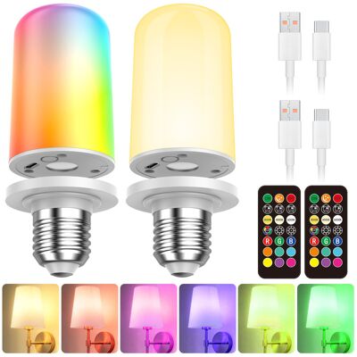 BEXTCOK Bombilla Led Recargable Usb-c E27 – 2 Uds – Rgb 5000 Mah – Control Remoto – Función Temporizador – Luz De Emergencia Magnética BEXTCOK Bombilla Led Recargable Usb-c E27 – 2 Uds – Rgb 5000 Mah – Control Remoto – Función Temporizador – Luz De Emergencia Magnética