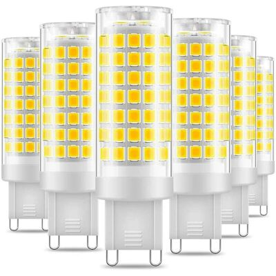 WAY Paquete De 6 Bombillas Led G9 De 7 W - Blanco Frío 6000 K - 650 Lm - Equivalente A Halógeno De 60 W - Ángulo De 360 Grados - Ca 220-240 V WAY Paquete De 6 Bombillas Led G9 De 7 W - Blanco Frío 6000 K - 650 Lm - Equivalente A Halógeno De 60 W - Ángulo De 360 Grados - Ca 220-240 V