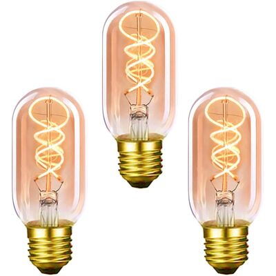 YOYO Bombilla Led De Filamento Edison E27 T45 De 4 W, Luz Blanca Cálida Antigua, Paquete De 3 Unidades YOYO Bombilla Led De Filamento Edison E27 T45 De 4 W, Luz Blanca Cálida Antigua, Paquete De 3 Unidades