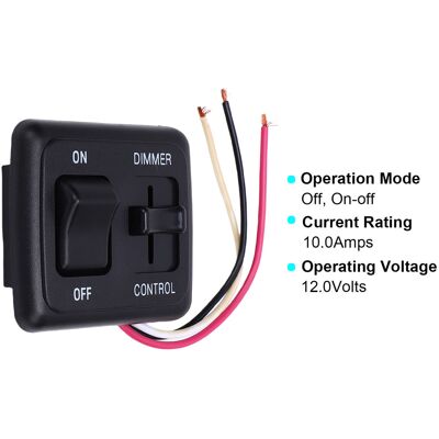 OEM Interruptor Bidireccional De Cc Con Regulador De Intensidad De 60 W Para Bombillas Led/halógenas/incandescentes - Control De Brillo Para Autocaravanas, Barcos, Tiras De Luces, Ventiladores - Abs OEM Interruptor Bidireccional De Cc Con Regulador De Intensidad De 60 W Para Bombillas Led/halógenas/incandescentes - Control De Brillo Para Autocaravanas, Barcos, Tiras De Luces, Ventiladores - Abs