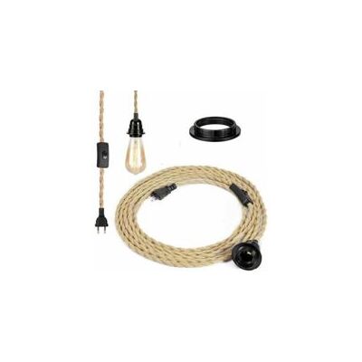 OEM Lámpara De Araña De Cuerda, Casquillo E27 De Estilo Retro Con Cable Eléctrico De 4,6 Metros E Interruptor, Para Lámpara Colgante De Cuerda (bombilla No Incluida), Superma-crezuo OEM Lámpara De Araña De Cuerda, Casquillo E27 De Estilo Retro Con Cable Eléctrico De 4,6 Metros E Interruptor, Para Lámpara Colgante De Cuerda (bombilla No Incluida), Superma-crezuo