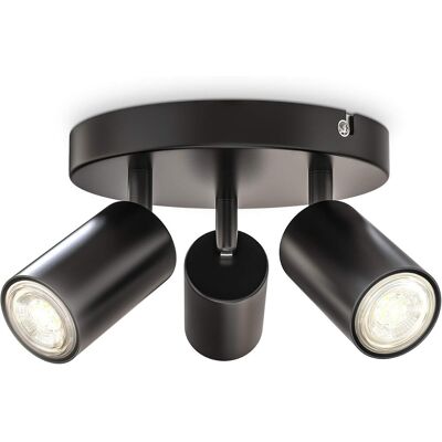 OEM Lámpara Redonda De 3 Llamas Giratoria Casquillo Gu10 Negro Mate Bombilla No Incluida OEM Lámpara Redonda De 3 Llamas Giratoria Casquillo Gu10 Negro Mate Bombilla No Incluida