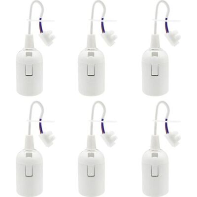 ENLENK 6 Piezas De Portalámparas E27, Soporte Para Bombillas 4a 250v, Portalámparas De Obra Para Bombillas Incandescentes Y Led O Industriales (máx. 60w/blanco) ENLENK 6 Piezas De Portalámparas E27, Soporte Para Bombillas 4a 250v, Portalámparas De Obra Para Bombillas Incandescentes Y Led O Industriales (máx. 60w/blanco)