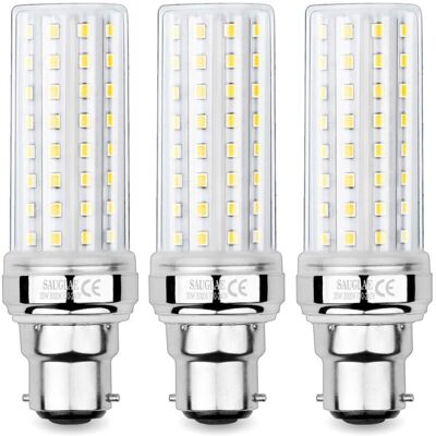 DPZO Bombillas Led Tipo Maíz De 20 W, Equivalentes A Bombillas Incandescentes De 150 W, 2300 Lúmenes, Luz Blanca Cálida De 3000 K, Casquillo B22, Paquete De 3 Unidades Npterbl DPZO Bombillas Led Tipo Maíz De 20 W, Equivalentes A Bombillas Incandescentes De 150 W, 2300 Lúmenes, Luz Blanca Cálida De 3000 K, Casquillo B22, Paquete De 3 Unidades Npterbl