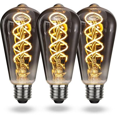 DPZO Bombilla Led E27 Vintage Blanco Cálido, Bombilla E27 Vintage De Filamento Espiral Regulable De 4w, Luz Suave, Bombilla Edison E27 Vintage Adecuada Para Sala De Estar, Dormitorio, Pasillo, Patio, Etc. DPZO Bombilla Led E27 Vintage Blanco Cálido, Bombilla E27 Vintage De Filamento Espiral Regulable De 4w, Luz Suave, Bombilla Edison E27 Vintage Adecuada Para Sala De Estar, Dormitorio, Pasillo, Patio, Etc.