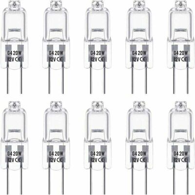 DPZO Lámparas Halógenas G4, 12 V, 20 W, Blanco Cálido (3000 K), 350 Lm, Regulables, Transparentes, Paquete De 10 DPZO Lámparas Halógenas G4, 12 V, 20 W, Blanco Cálido (3000 K), 350 Lm, Regulables, Transparentes, Paquete De 10