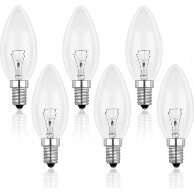ENLENK Bombilla Incandescente Vela E14 60w 230v, Bombilla Llama E14, Regulable Luz Cálida 2700k, 600lm, Bombilla Transparente C35, Para Candelabro, Lámpara De Escritorio, Paquete De 6 ENLENK Bombilla Incandescente Vela E14 60w 230v, Bombilla Llama E14, Regulable Luz Cálida 2700k, 600lm, Bombilla Transparente C35, Para Candelabro, Lámpara De Escritorio, Paquete De 6