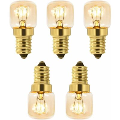 DPZO Paquete De 5 Lámparas De Cristal De Sal De 15 W E14 T22, Bombilla Incandescente, Blanco Cálido 2700 K, 80 Lúmenes, 230 V Ca, Lámpara Para Horno De 15 W 300 °c, Para Hornos, Refrigeradores, Lámparas De DPZO Paquete De 5 Lámparas De Cristal De Sal De 15 W E14 T22, Bombilla Incandescente, Blanco Cálido 2700 K, 80 Lúmenes, 230 V Ca, Lámpara Para Horno De 15 W 300 °c, Para Hornos, Refrigeradores, Lámparas De