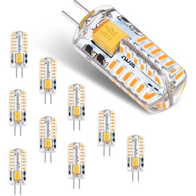 OEM Bombilla Led G4, 12 V Ca/cc, 3 W, Sin Parpadeo, Lámpara De Bajo Consumo (equivalente A Una Lámpara Halógena De 30 W), Blanco Cálido 3000 K, Luz Led G4, 300 Lm, No Regulable, 10 Unidades - Crezuo OEM Bombilla Led G4, 12 V Ca/cc, 3 W, Sin Parpadeo, Lámpara De Bajo Consumo (equivalente A Una Lámpara Halógena De 30 W), Blanco Cálido 3000 K, Luz Led G4, 300 Lm, No Regulable, 10 Unidades - Crezuo