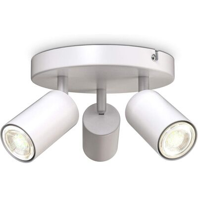OEM Lámpara Redonda De 3 Llamas Giratoria Rotable Gu10 Blanco Mate Sin Bombilla OEM Lámpara Redonda De 3 Llamas Giratoria Rotable Gu10 Blanco Mate Sin Bombilla