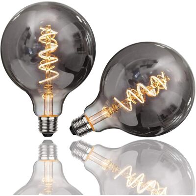 JUSCH Bombilla Edison, 2 Unidades E27 G125 4 W, Bombilla Led Vintage, Lámpara Decorativa, Bombillas De Filamento Retro, Bombilla Antigua, Blanco Cálido Para Restaurantes, Cafeterías, Ventanas, Salas De Expo JUSCH Bombilla Edison, 2 Unidades E27 G125 4 W, Bombilla Led Vintage, Lámpara Decorativa, Bombillas De Filamento Retro, Bombilla Antigua, Blanco Cálido Para Restaurantes, Cafeterías, Ventanas, Salas De Expo