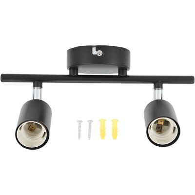 OEM Foco De Techo Con Riel Y 2 Brazos Giratorios Ajustables Para Bombillas Led E27. OEM Foco De Techo Con Riel Y 2 Brazos Giratorios Ajustables Para Bombillas Led E27.