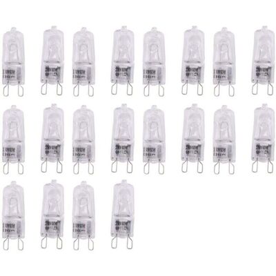 OEM Paquete De 20 Bombillas Halógenas G9 De 60 W, Transparentes, Regulables, Blanco Cálido 2800 K Para Lámparas De Araña Y Colgantes -crezuo OEM Paquete De 20 Bombillas Halógenas G9 De 60 W, Transparentes, Regulables, Blanco Cálido 2800 K Para Lámparas De Araña Y Colgantes -crezuo