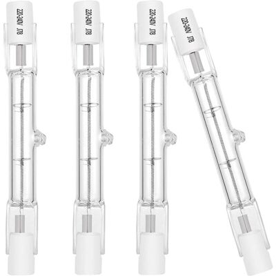 DPZO Bombilla Halógena Eco R7s De 78 Mm, 120 W, 230 V, 1600 Lm, Luz Blanca Cálida De 2700 K, Tipo T3 J, Para Iluminación De Trabajo, Seguridad, Exteriores Y Alumbrado Público (paquete De 4) [clase Energéti DPZO Bombilla Halógena Eco R7s De 78 Mm, 120 W, 230 V, 1600 Lm, Luz Blanca Cálida De 2700 K, Tipo T3 J, Para Iluminación De Trabajo, Seguridad, Exteriores Y Alumbrado Público (paquete De 4) [clase Energéti