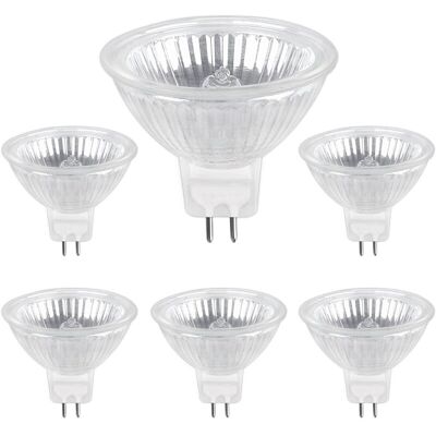 DPZO Bombilla Halógena Gu5.3 De 35 W Y 12 V, 400 Lm, Luz Blanca Cálida De 2700 K, Regulable, Tipo Mr16, Paquete De 6 Unidades. DPZO Bombilla Halógena Gu5.3 De 35 W Y 12 V, 400 Lm, Luz Blanca Cálida De 2700 K, Regulable, Tipo Mr16, Paquete De 6 Unidades.
